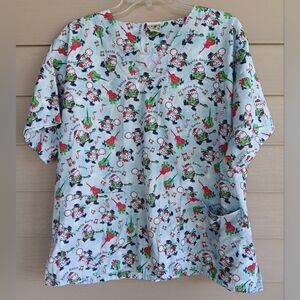 Vintage Uniform Advantage Santa Rocks Guitar Scrub Top. Sz L/XL**see details